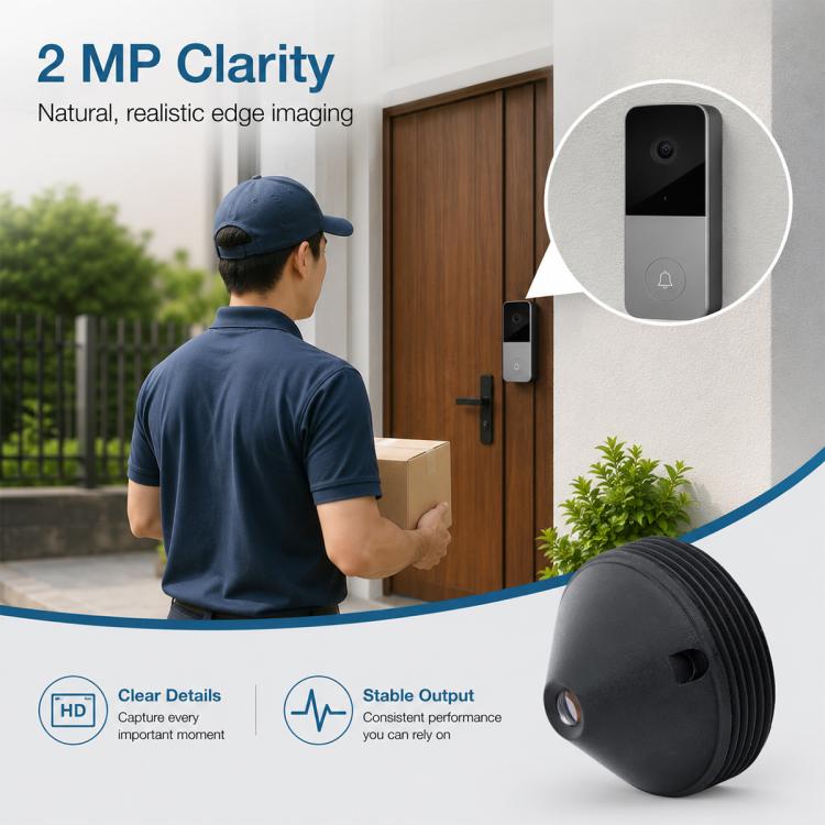 Obiettivo per videocamera/sportello bancomat con punta da 3,7 mm M12 da 1/3 di pollice e 2 MP, 3.7mm M12 Lens