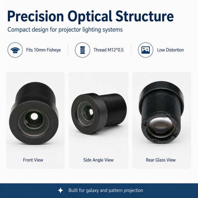 Obiettivo per proiettore di stelle USB compatibile con pellicole da 10 mm, elevato rapporto di proiezione, messa a fuoco HD senza distorsioni., USB Star Projector Light Lens