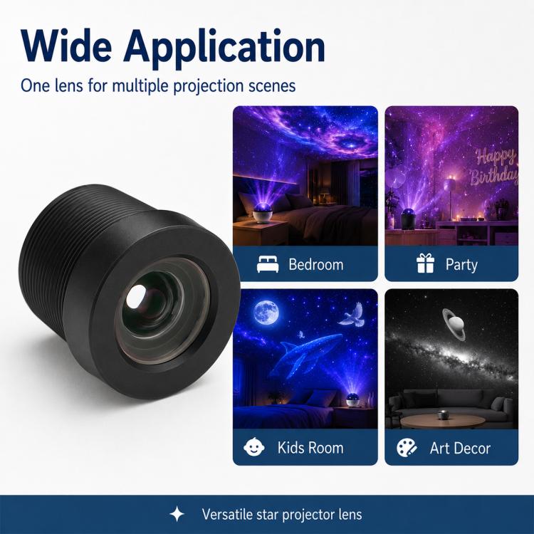 Obiettivo per proiettore di stelle USB compatibile con pellicole da 10 mm, elevato rapporto di proiezione, messa a fuoco HD senza distorsioni., USB Star Projector Light Lens
