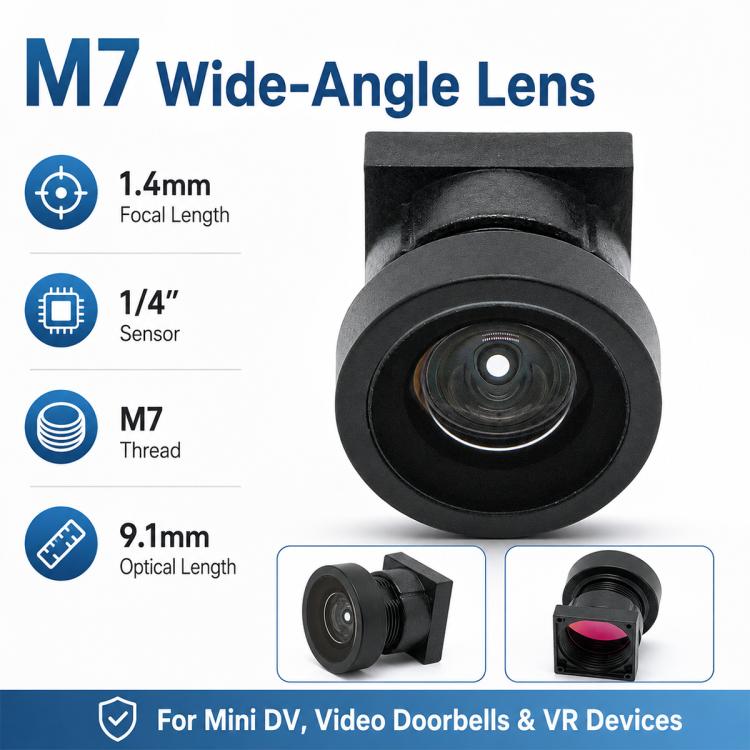 Obiettivo grandangolare M7 per fotocamera, mini videocamera DV da 1/4 di pollice, campanello, occhiali VR, M7 Wide Angle Camera Lens