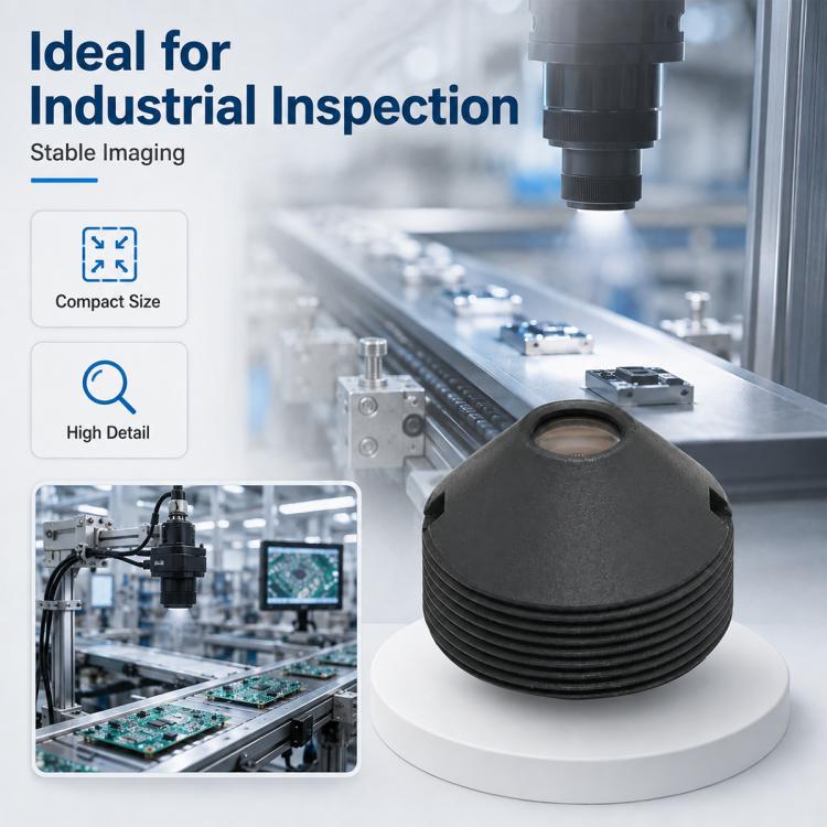 Lente appuntita da 8 mm, compatibile con chip da 1/2,7" per ispezione industriale, scansione della pelle, riconoscimento facciale e controllo accessi., 8mm Pointed Lens