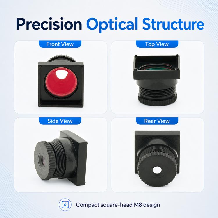 Obiettivo M8 da 5 MP con riconoscimento facciale binoculare per robot e robot tagliaerba, M8 5MP Binocular Lens