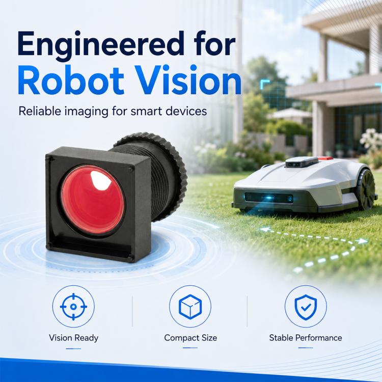 Obiettivo M8 da 5 MP con riconoscimento facciale binoculare per robot e robot tagliaerba, M8 5MP Binocular Lens