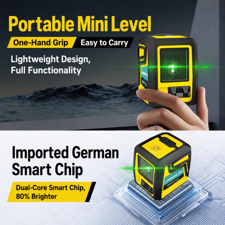 Livella laser portatile ad alta precisione ZHENBING con staffa a L, AA Batteries, Built-in Li-battery