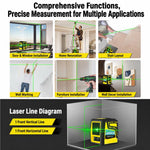 Livella laser portatile ad alta precisione ZHENBING con staffa a L, AA Batteries, Built-in Li-battery