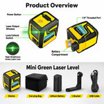 Livella laser portatile ad alta precisione ZHENBING con staffa a L, AA Batteries, Built-in Li-battery