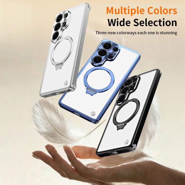 Custodia per telefono in metallo con pannello posteriore opaco e supporto magnetico., For Galaxy S26 Ultra 5G, For Galaxy S25 Ultra 5G
