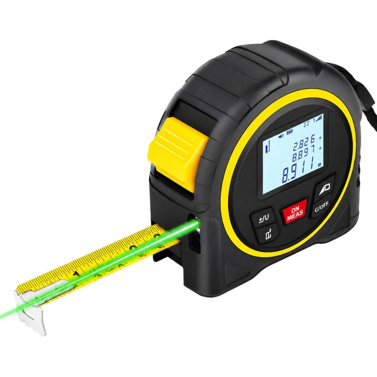 ZHENBING Strumento di misurazione laser 4 in 1: telemetro laser da 40 m e metro a nastro da 5 m