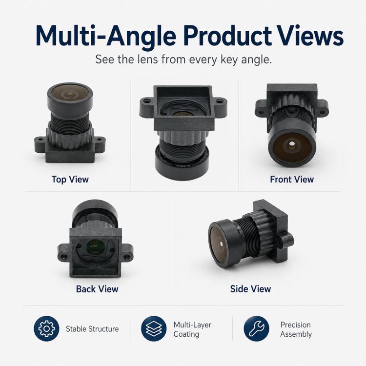 Modulo obiettivo FPV ultra grandangolare HD da 4 MP con apertura F2.0 da 1/2,9 pollici per fotografia aerea e trasmissione di immagini., F2.0 4MP HD Lens