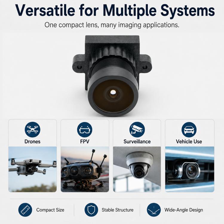 Modulo obiettivo FPV ultra grandangolare HD da 4 MP con apertura F2.0 da 1/2,9 pollici per fotografia aerea e trasmissione di immagini., F2.0 4MP HD Lens