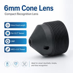 Lente conica appuntita da 6 mm, compatibile con scanner di codici a barre da 1/2,7 pollici, riconoscimento, terminale self-service, rilevamento volti, imaging HD., 6mm Pointed Cone Lens