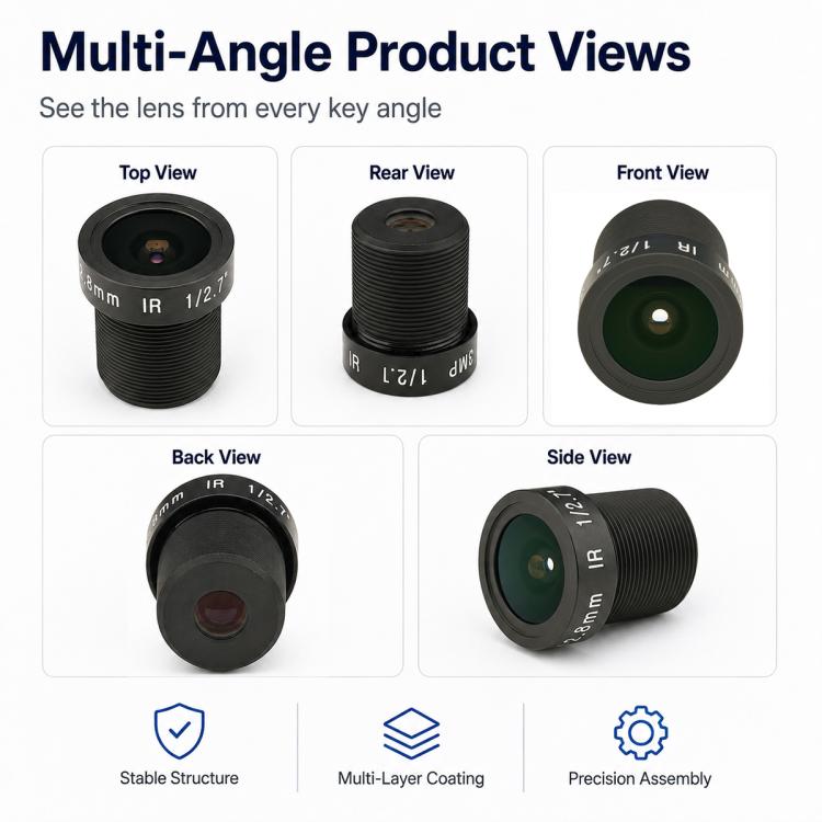 Obiettivo per telecamera di sicurezza da 3 MP (1/2,7 pollici) da 2,8 mm, videocitofono, retrovisore auto, smart home, obiettivo HD, 2.8mm 1/2.7 inch Lens