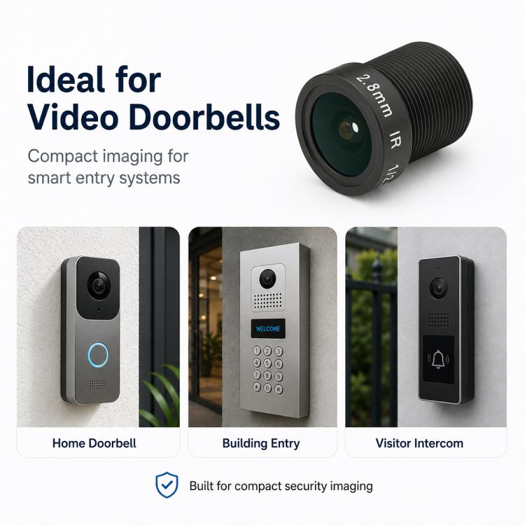 Obiettivo per telecamera di sicurezza da 3 MP (1/2,7 pollici) da 2,8 mm, videocitofono, retrovisore auto, smart home, obiettivo HD, 2.8mm 1/2.7 inch Lens