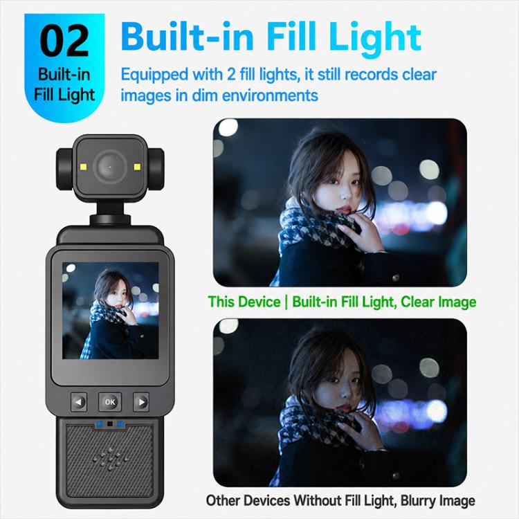 DV01 Fotocamera sportiva tascabile portatile con obiettivo girevole a 180°, WiFi+32G, WiFi+64G, WiFi+128G, Non-WiFi, Non-WiFi+32G, Non-WiFi+64G, Non-WiFi+128G