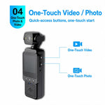 DV01 Fotocamera sportiva tascabile portatile con obiettivo girevole a 180°, WiFi+32G, WiFi+64G, WiFi+128G, Non-WiFi, Non-WiFi+32G, Non-WiFi+64G, Non-WiFi+128G