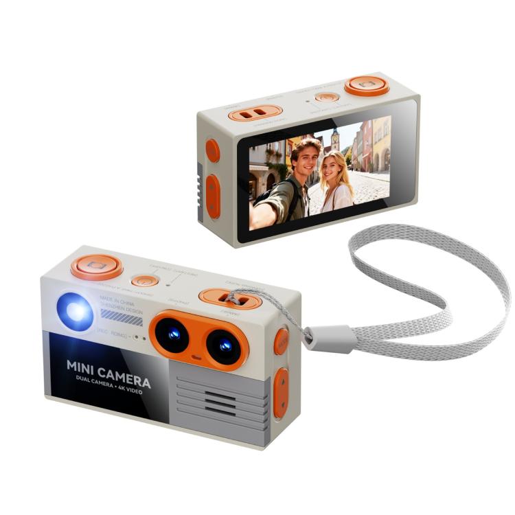 Mini fotocamera portatile portachiavi G9 4K con doppia fotocamera, schermo IPS rotante da 1,97 pollici.