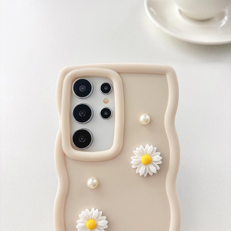 Custodia per telefono con ciondolo a forma di margherita e perla color macaron, con catena a bracciale., For Galaxy A16 5G / 4G