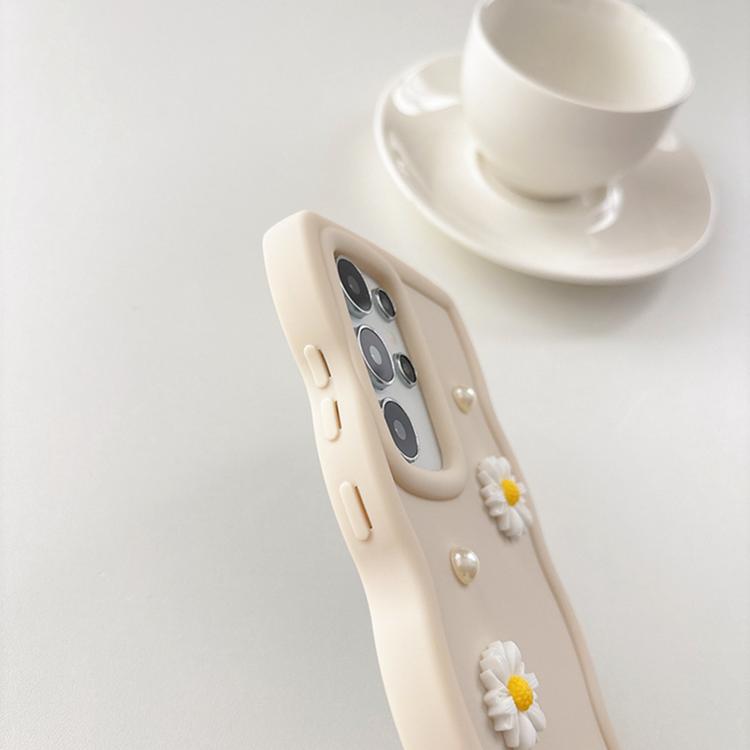Custodia per telefono con ciondolo a forma di margherita e perla color macaron, con catena a bracciale., For Galaxy A16 5G / 4G