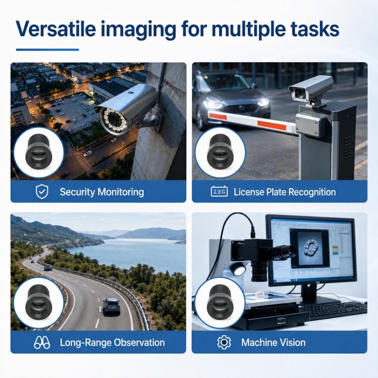 Obiettivo teleobiettivo da 20 mm, HD 5 MP, sensibile agli infrarossi per sensore da 1/2,5 pollici, per videosorveglianza., 20mm Telephoto Lens