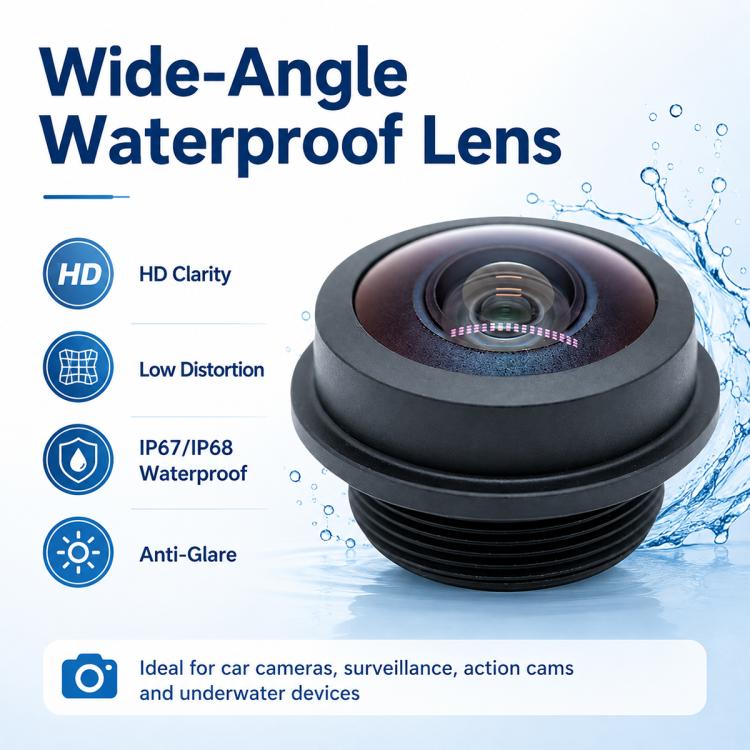 Obiettivo grandangolare da 1,8 mm, sensore da 1/2,9 pollici, visione notturna HD, obiettivo panoramico impermeabile per telecamere di visione a 360° e posteriori per autoveicoli., 1.8mm Wide Angle Lens