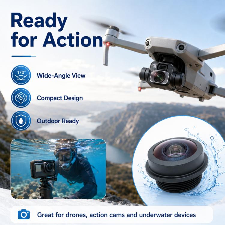 Obiettivo grandangolare da 1,8 mm, sensore da 1/2,9 pollici, visione notturna HD, obiettivo panoramico impermeabile per telecamere di visione a 360° e posteriori per autoveicoli., 1.8mm Wide Angle Lens