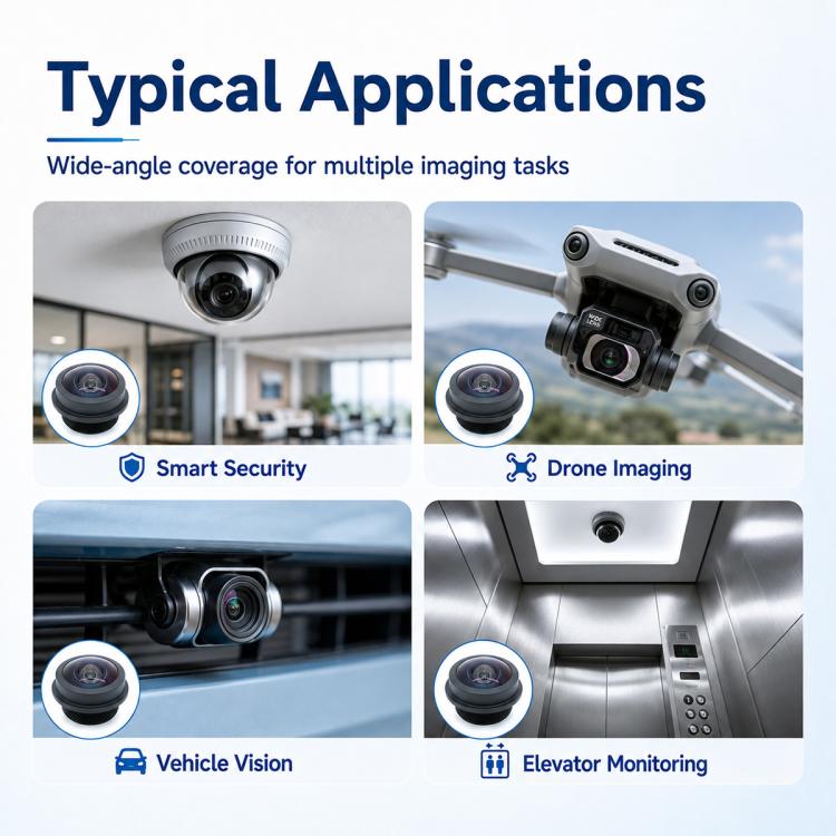 Obiettivo grandangolare da 1,8 mm, sensore da 1/2,9 pollici, visione notturna HD, obiettivo panoramico impermeabile per telecamere di visione a 360° e posteriori per autoveicoli., 1.8mm Wide Angle Lens