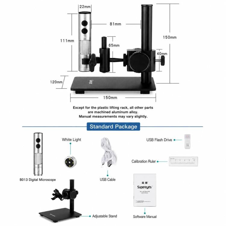 Lente d'ingrandimento per microscopio digitale Supereyes B013 da 12 MP