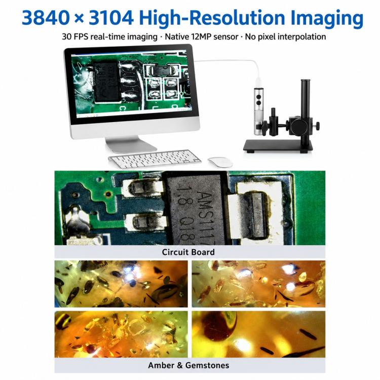 Lente d'ingrandimento per microscopio digitale Supereyes B013 da 12 MP