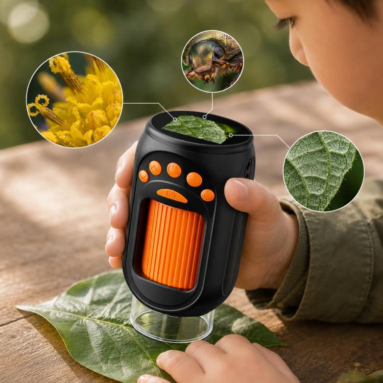 Microscopio digitale portatile per bambini con schermo e ingrandimento 1000x., Only Host, Host + 16GB, Host + 32GB