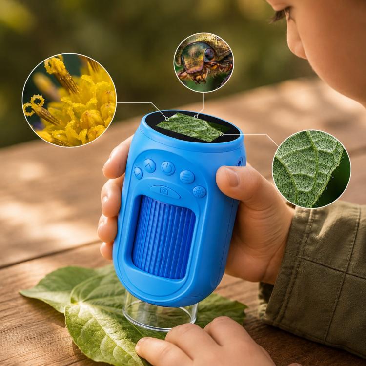 Microscopio digitale portatile per bambini con schermo e ingrandimento 1000x., Only Host, Host + 16GB, Host + 32GB