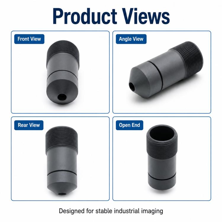 Obiettivo conico appuntito da 25 mm, interfaccia M12, obiettivo per visione artificiale industriale da 5 MP per sensori da 1/2 pollice, imaging a lunga distanza, 25mm Pointed Cone Lens