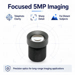 Obiettivo di sorveglianza teleobiettivo da 12 mm, obiettivo a infrarossi HD da 5 MP a bassa distorsione per sensori da 1/2,7 pollici., 12mm Telephoto Surveillance Lens