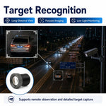 Obiettivo di sorveglianza teleobiettivo da 12 mm, obiettivo a infrarossi HD da 5 MP a bassa distorsione per sensori da 1/2,7 pollici., 12mm Telephoto Surveillance Lens