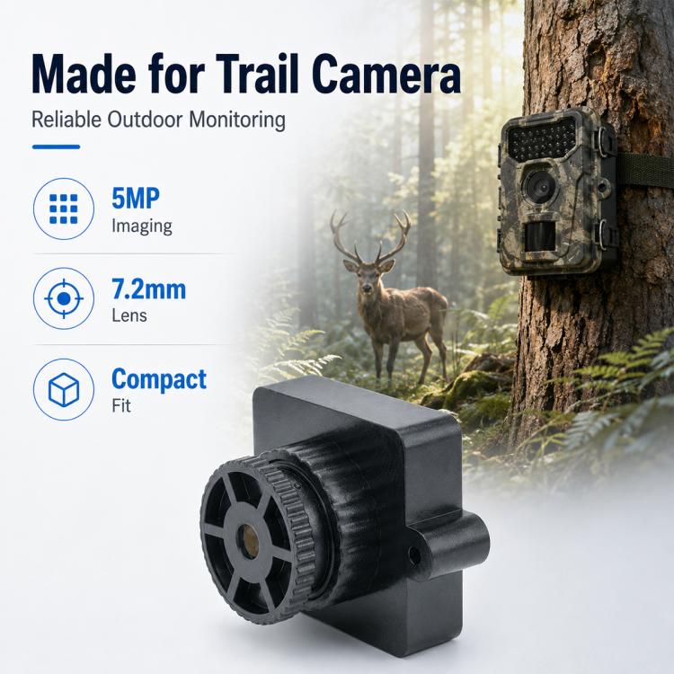 Obiettivo M12 a bassa distorsione da 7,2 mm e 5 MP per sensori da 1/2,5 pollici, fotocamere digitali e fotocamere da caccia., 7.2mm M12 Lens