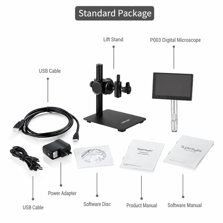 Microscopio digitale Supereyes P003 500X con display HD