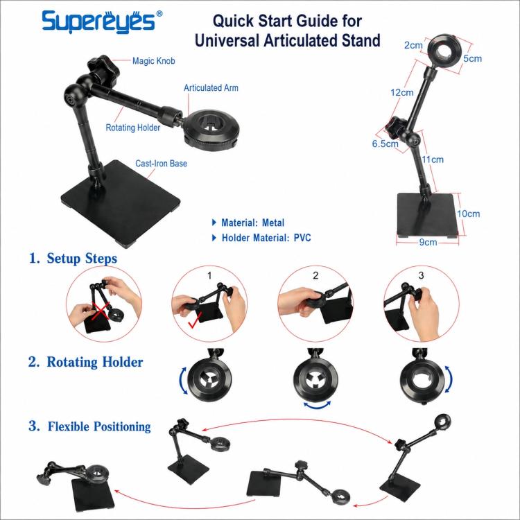 Microscopio digitale Supereyes P003 500X con display HD