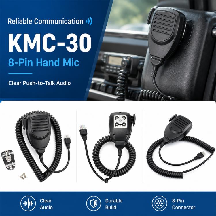 Microfono a spalla con altoparlante a 8 pin per KENWOOD TK8108 / TK7180, without Hook, with Hook
