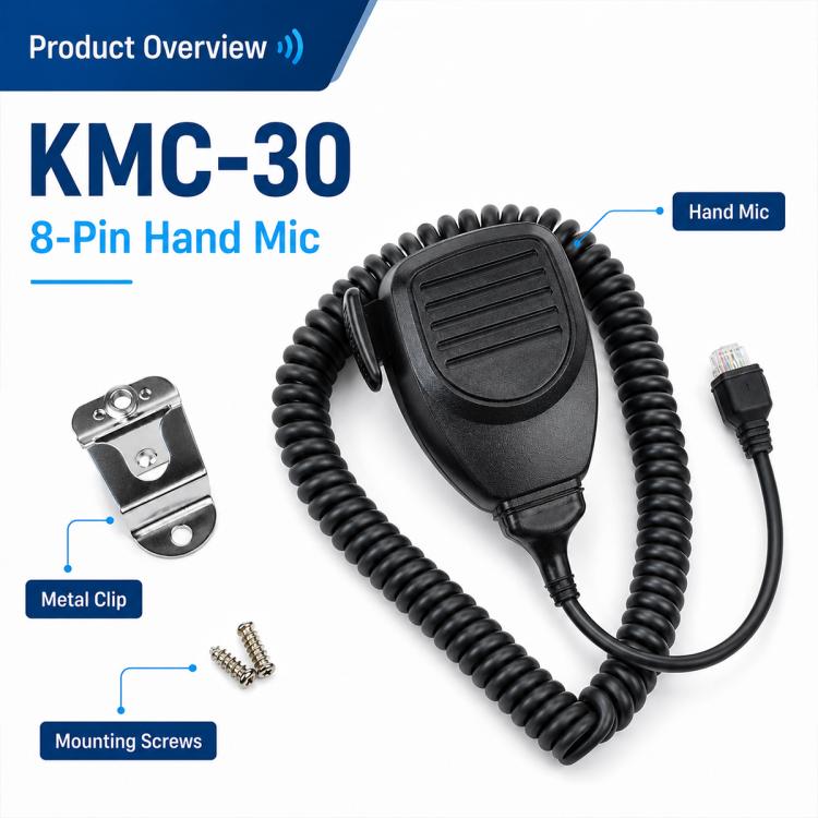Microfono a spalla con altoparlante a 8 pin per KENWOOD TK8108 / TK7180, without Hook, with Hook
