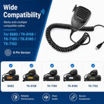 Microfono a spalla con altoparlante a 8 pin per KENWOOD TK8108 / TK7180, without Hook, with Hook