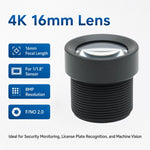 Teleobiettivo HD da 16 mm e 8 MP per sensori da 1/1,8 pollici, videosorveglianza, riconoscimento targhe e visione artificiale., 16mm Telephoto 8MP HD Lens