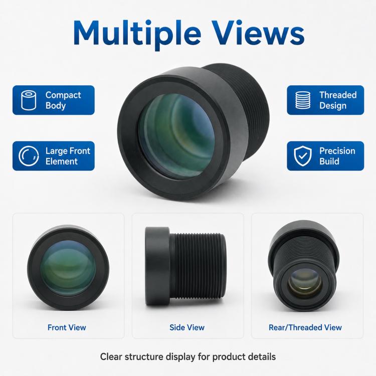 Teleobiettivo HD da 16 mm e 8 MP per sensori da 1/1,8 pollici, videosorveglianza, riconoscimento targhe e visione artificiale., 16mm Telephoto 8MP HD Lens