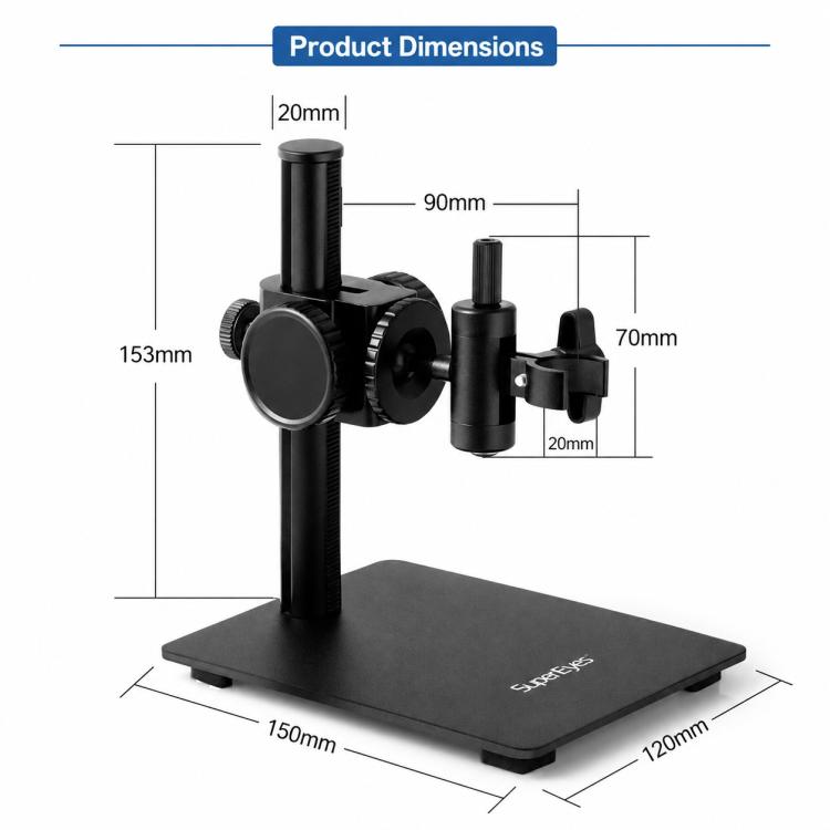 Supporto universale regolabile di precisione Supereyes Z009 per microscopio digitale