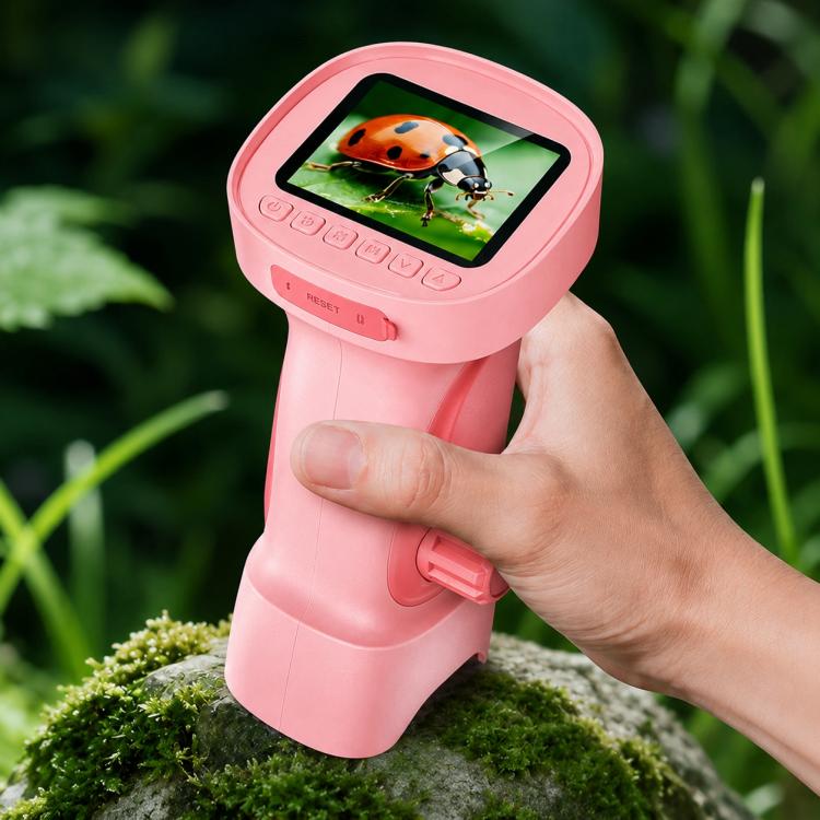 Microscopio digitale portatile per bambini con ingrandimento 1000x e display IPS da 2,4 pollici.