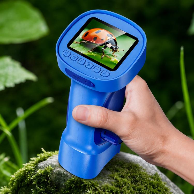 Microscopio digitale portatile per bambini con ingrandimento 1000x e display IPS da 2,4 pollici.