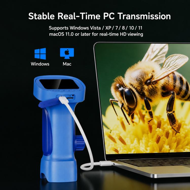 Microscopio digitale portatile per bambini con ingrandimento 1000x e display IPS da 2,4 pollici.