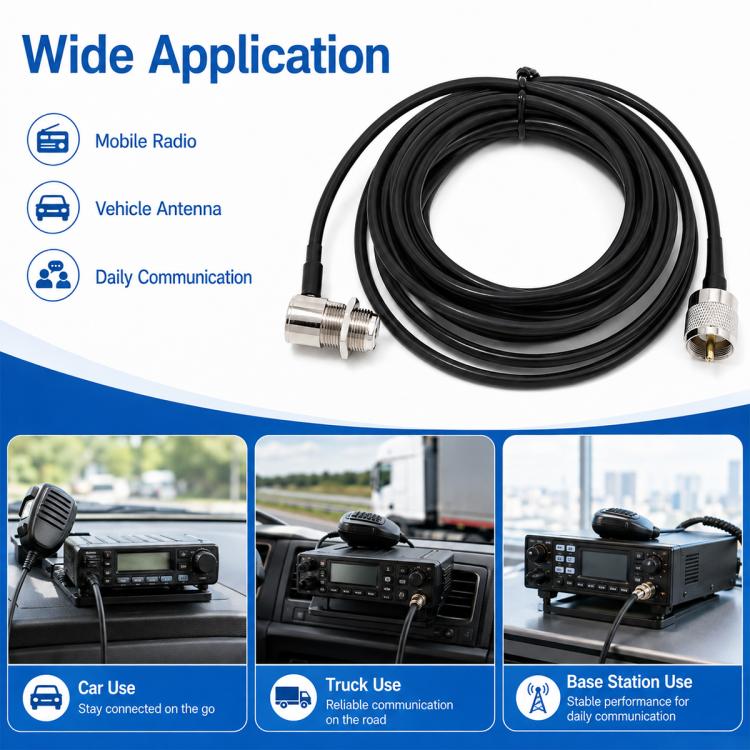 Cavo di prolunga per antenna autoradio UHF da 5 m con connettori SO239.