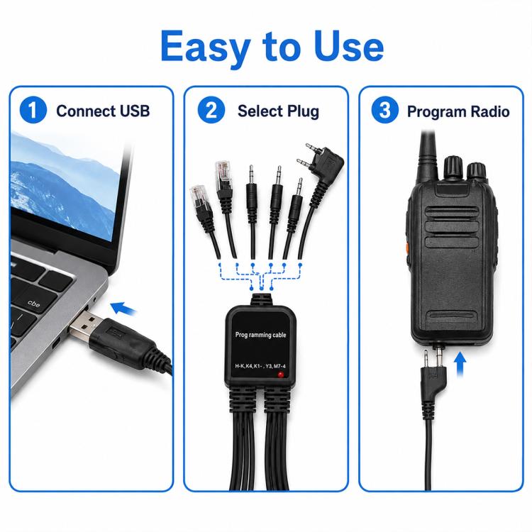 8 in 1 Multifunctional Walkie Talkie Programming Cable, 8 in 1