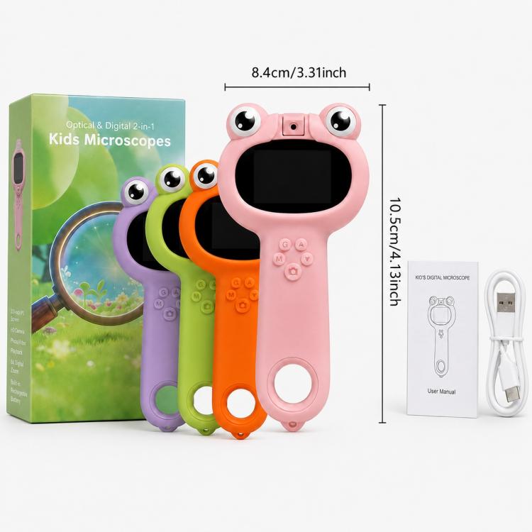 Microscopio digitale portatile 3 in 1 per bambini con lente d'ingrandimento.