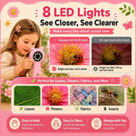 Microscopio digitale portatile 3 in 1 per bambini con lente d'ingrandimento.