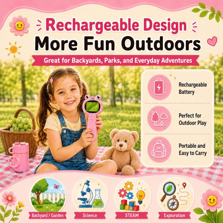 Microscopio digitale portatile 3 in 1 per bambini con lente d'ingrandimento.